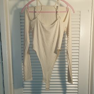 Cream Long Sleeve Bodysuit